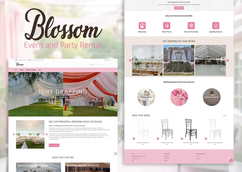 Portada del proyecto Blossom Event and Party Rental